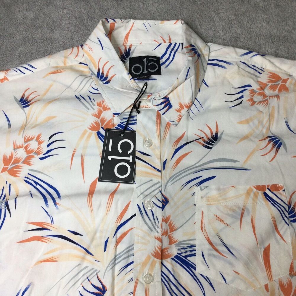 o15 Men's‎ Hawaiian 100% Viscose Casual Button Up Shirt Size XL NWT - Picture 2 of 7